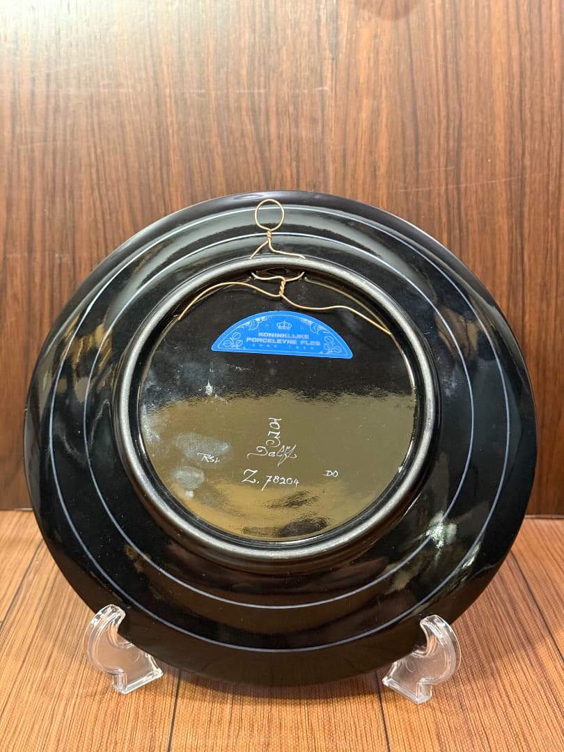 【未使用】ロイヤルデルフト 鳥と花図 飾り皿 壁掛け  Delft