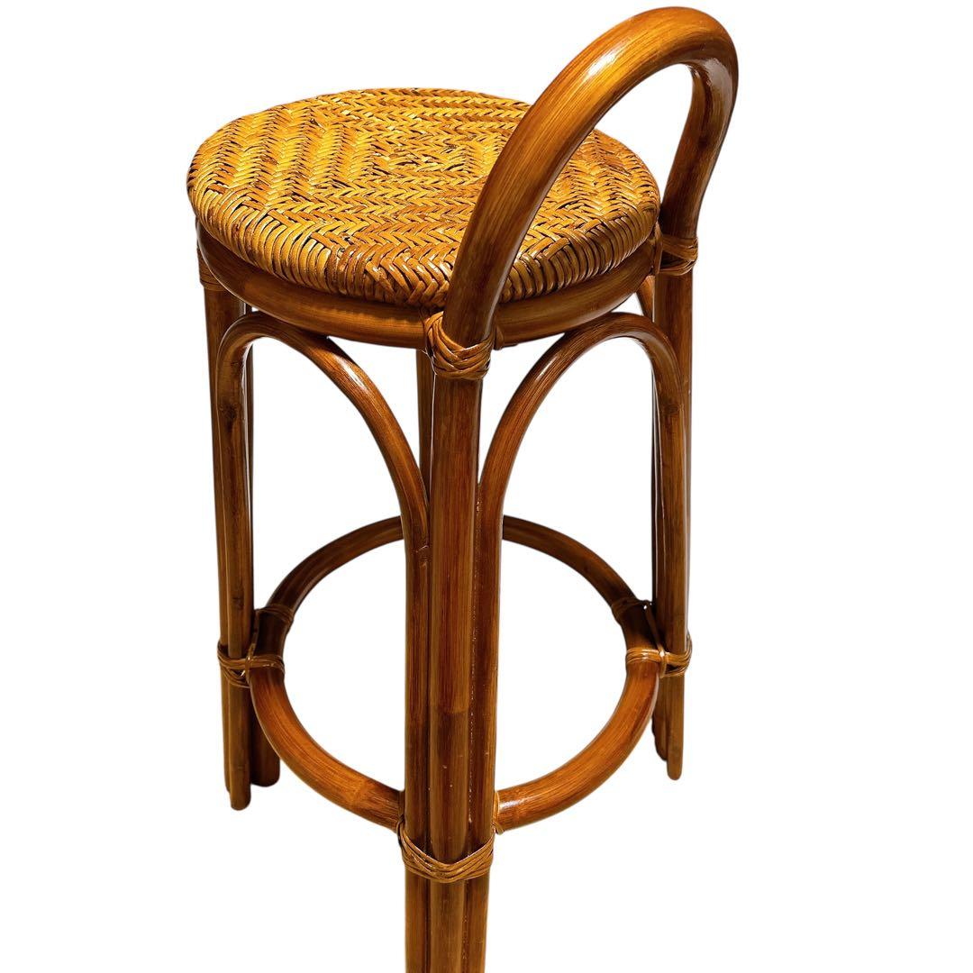 ラタン スツール 籐椅子 高さ60cm カウンターチェア