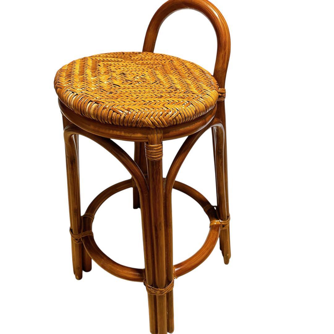ラタン スツール 籐椅子 高さ60cm カウンターチェア