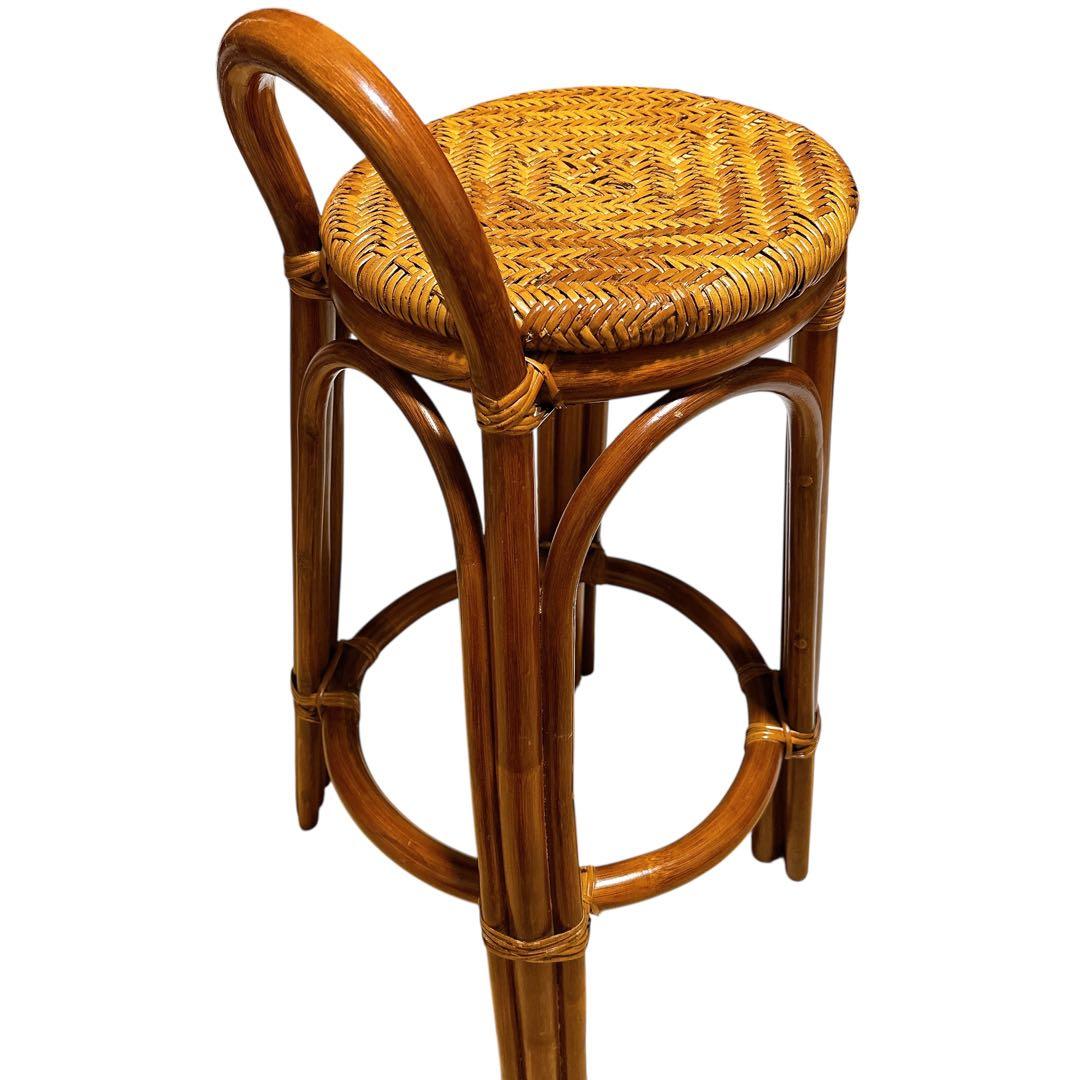 ラタン スツール 籐椅子 高さ60cm カウンターチェア
