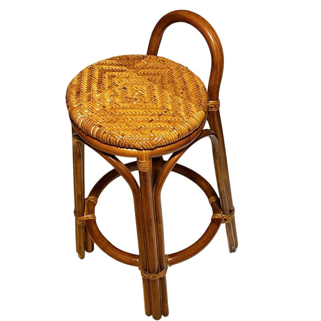 ラタン スツール 籐椅子 高さ60cm カウンターチェア