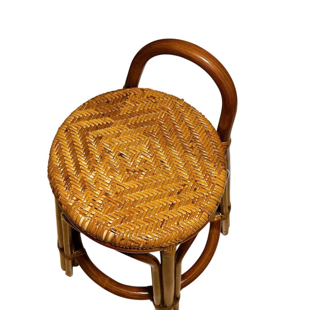 ラタン スツール 籐椅子 高さ60cm カウンターチェア