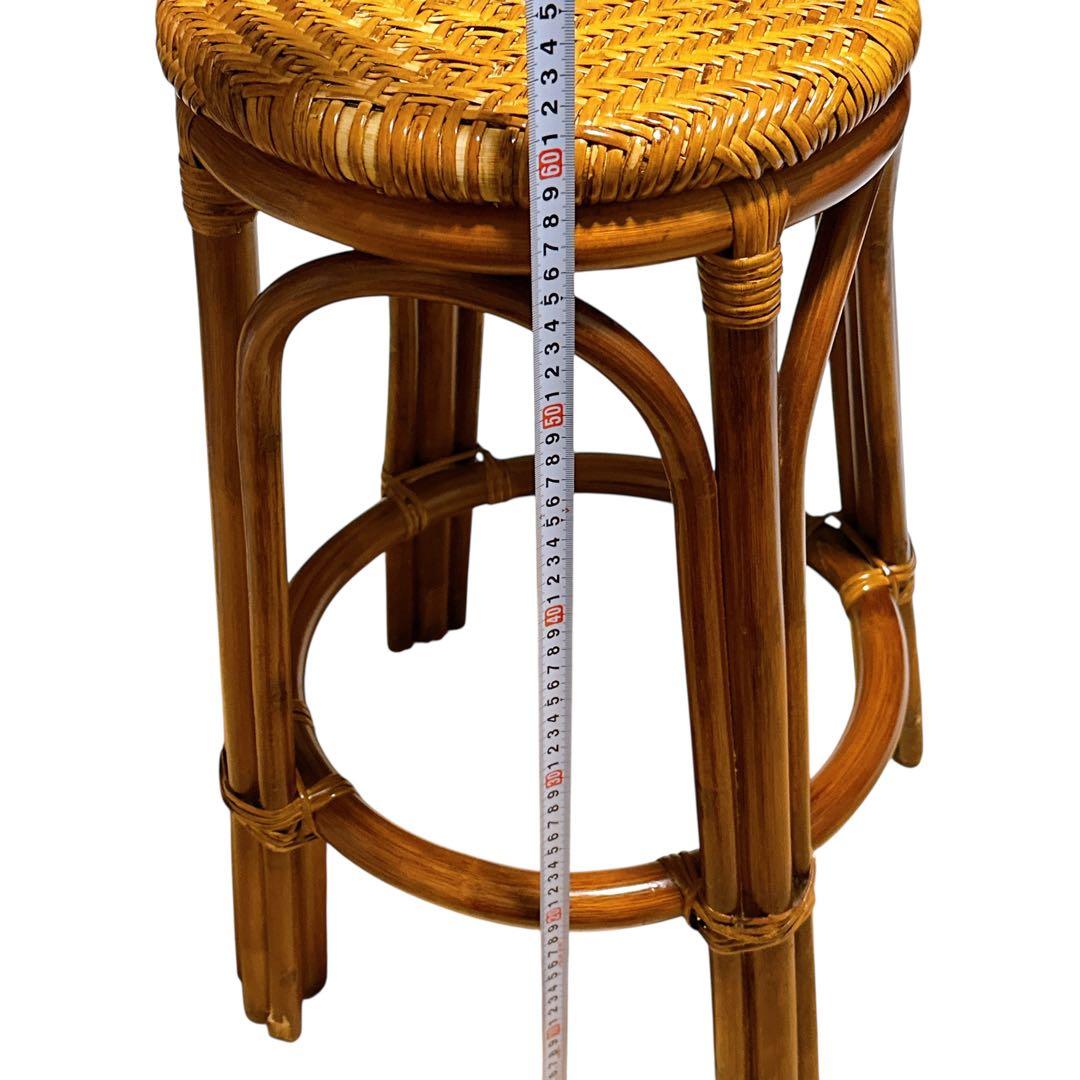 ラタン スツール 籐椅子 高さ60cm カウンターチェア