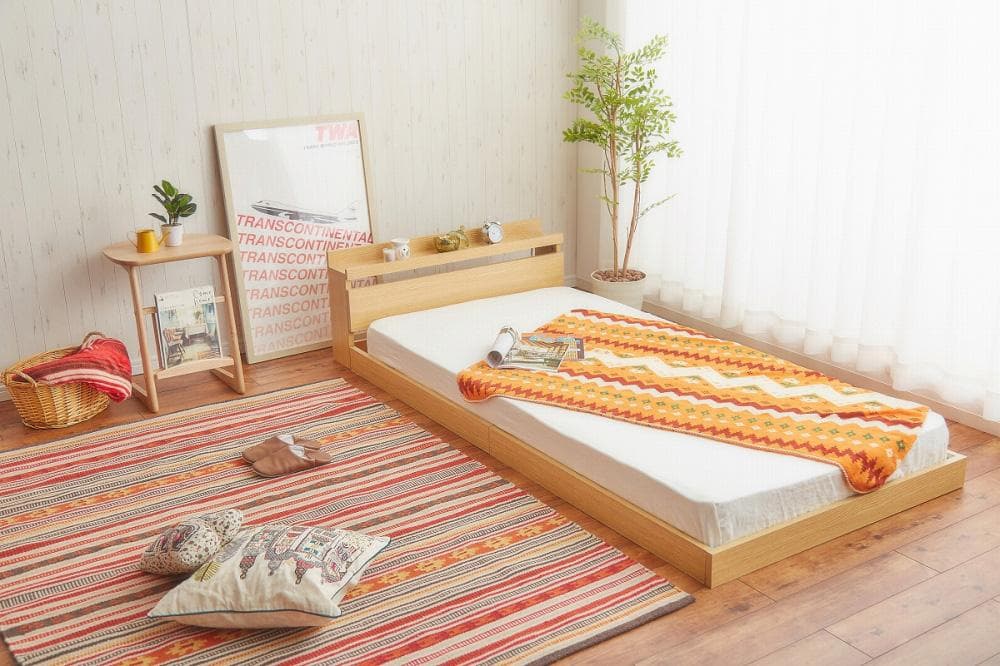 【新品・送料無料】【シングル】Coroa フロアベッド（マットレス付き）