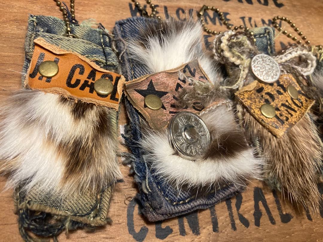 手染めデニム★感謝価格★即購入禁止★リアルファー★革タグC7