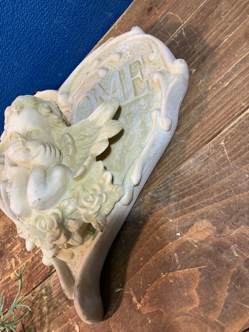 A 天使　エンジェル　壁掛けインテリア　ロココ調　ウェルカムボード　アンティーク