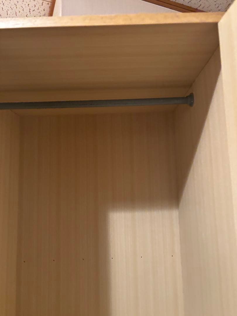 ベージュ クローゼット 4段引き出し ミラー付き