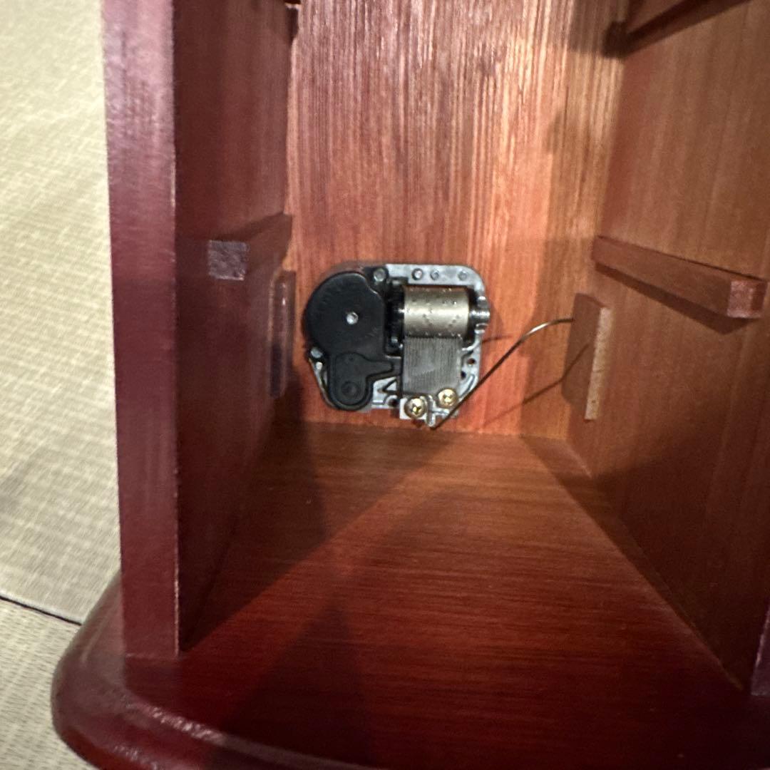 ワインレッド 木製宝石箱３段 オルゴール付 ケース ジュエリー