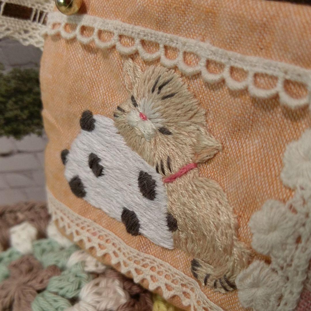 ちまちまポーチ☆あごのせニャンコ☆豆大福ちゃん☆猫