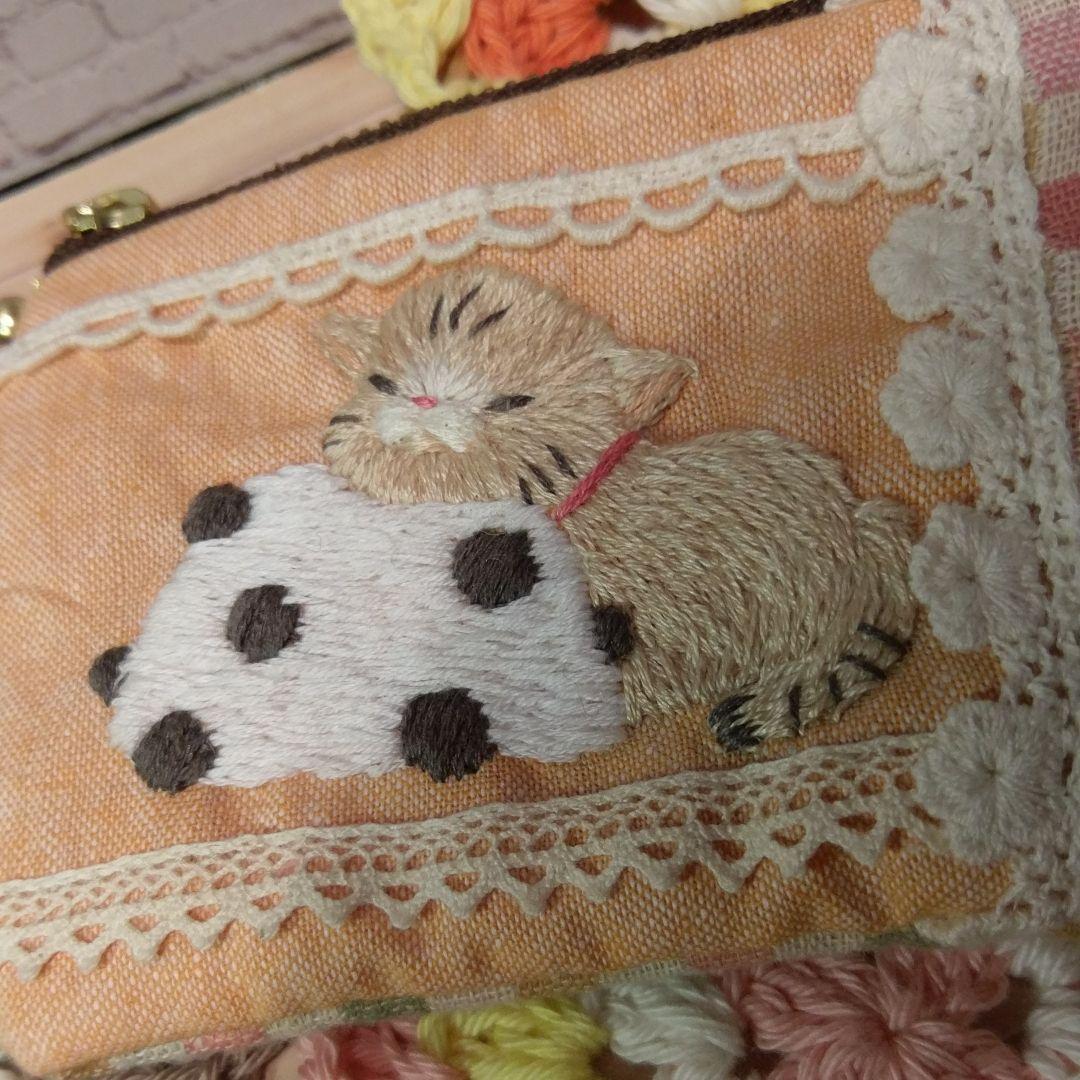 ちまちまポーチ☆あごのせニャンコ☆豆大福ちゃん☆猫