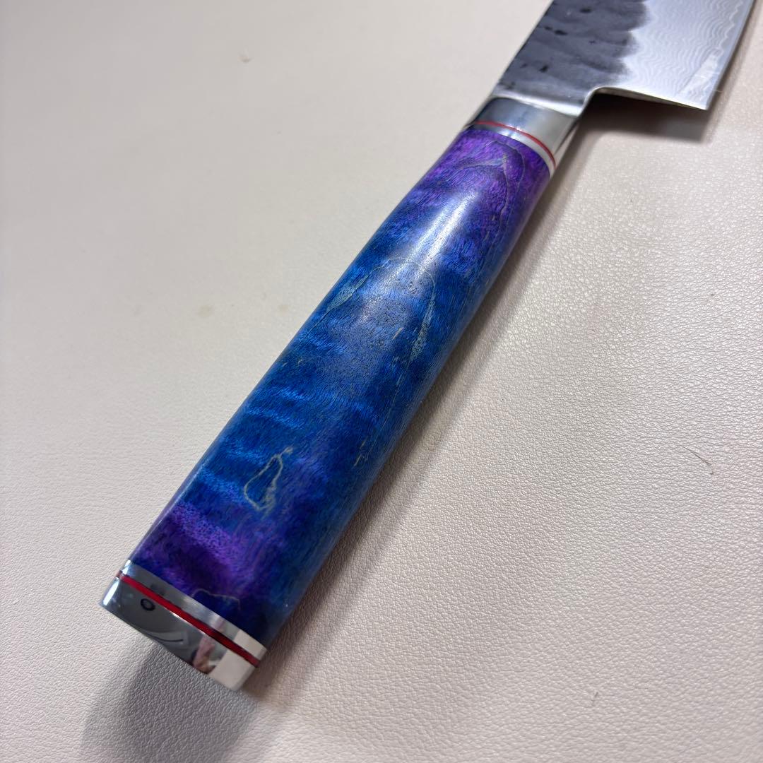 240mm黒打ちダマスカス　(切付型)牛刀シェフナイフ 牛刀【新品】