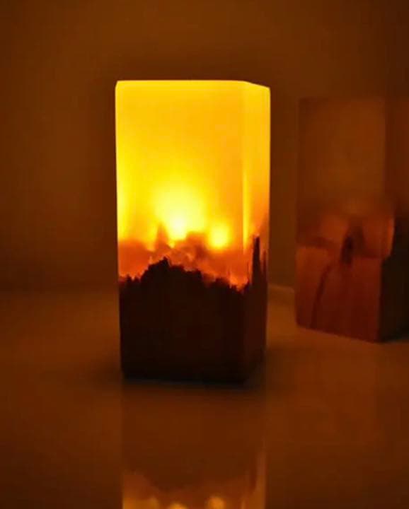 木製とレジンの常夜灯LED 2個セット