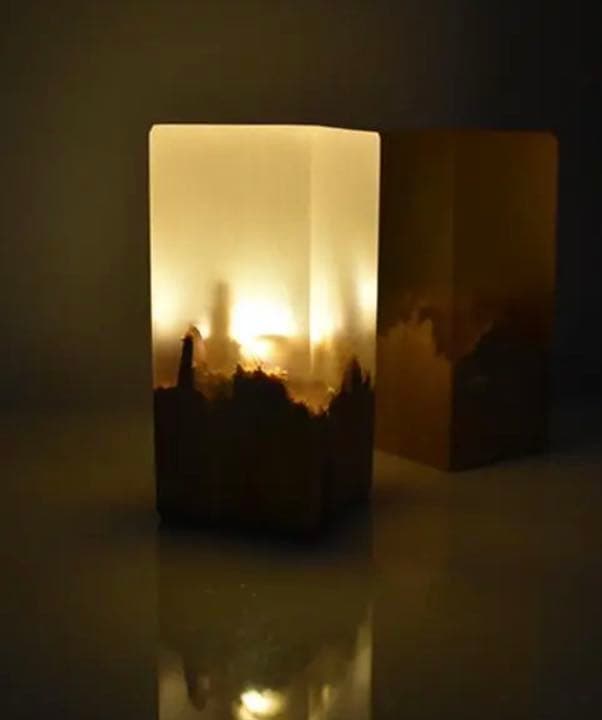 木製とレジンの常夜灯LED 2個セット