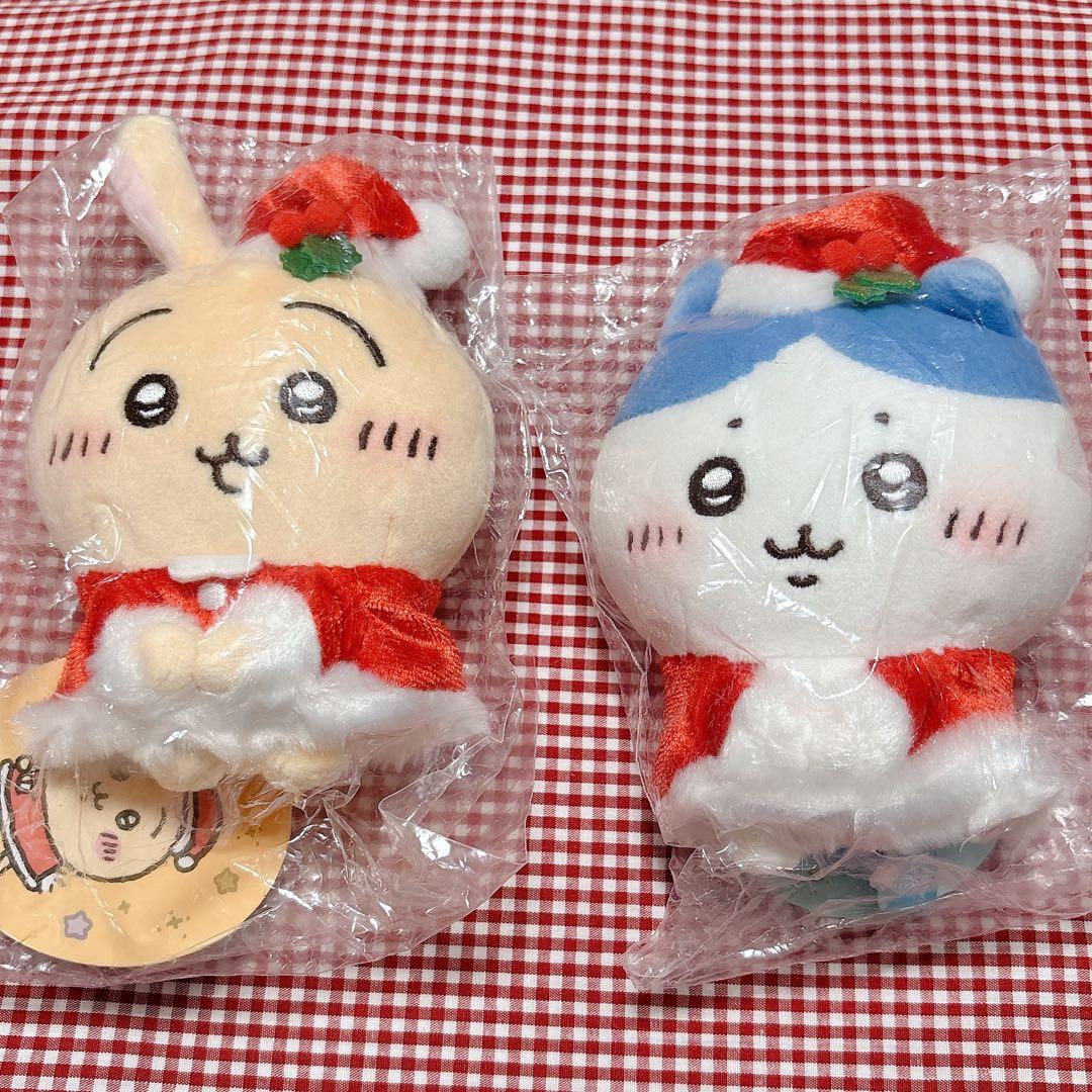 【お顔厳選.新品.未開封】♡サンタさんだ！持ちますマスコット　うさぎ　ハチワレ♡