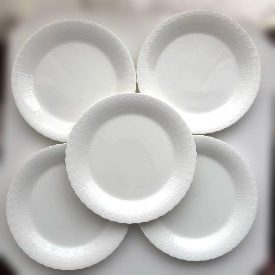 NARUMI シルキーホワイト 27cmディナー 皿 プレート 5枚セット