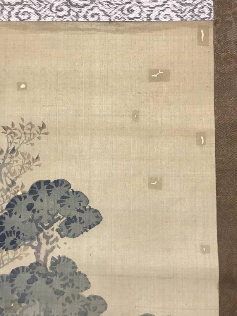 【真作】山間明月/牧童図/山水図/人物図/掛軸/名家伝来/AC-445