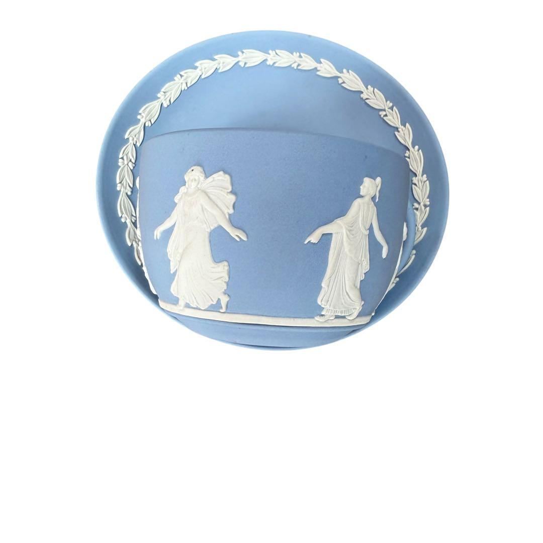 【希少/職人サイン】ウェッジウッド ジャスパー カップ＆ソーサー ブルー 金文字