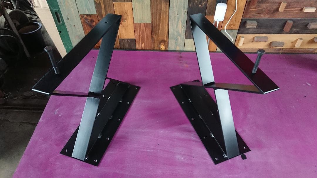 マットでアイアンなフラット鉄脚 台形型 vol.2 2脚ver. ローテーブル