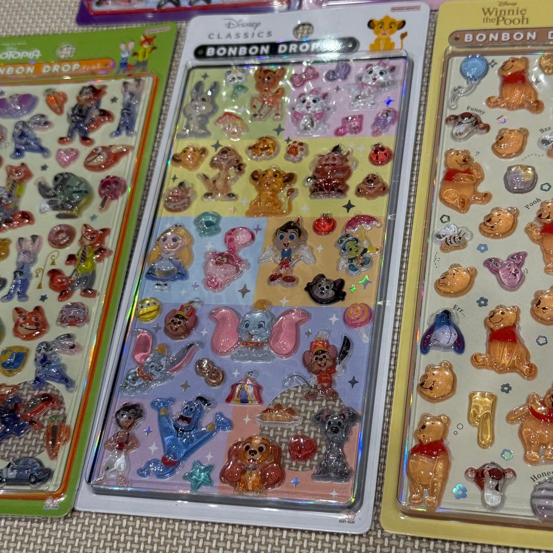 【正規品】ディズニー ボンボンドロップシール 5種類 セット