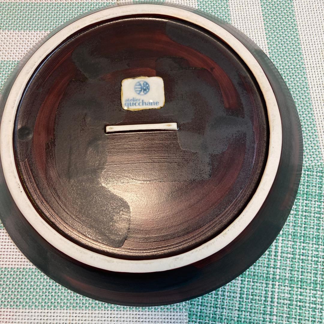 沖縄　宮古島　やちむん　サメのイラスト皿