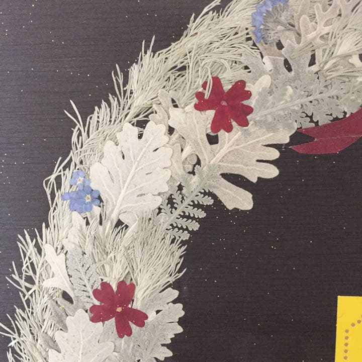 押し花アート「クリスマスリース」