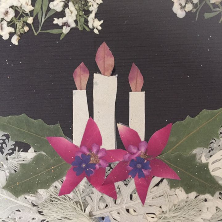 押し花アート「クリスマスリース」