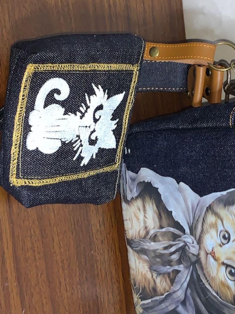 ハンドメイド☆岡山デニム♪☆子猫♪ネコ☆ショルダーバッグ