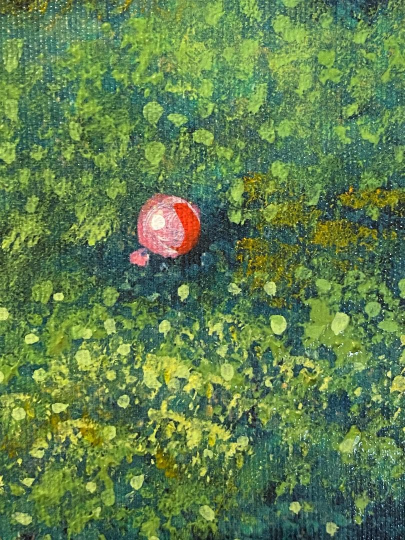 「真作」分部佳英「布引の山夏」風景画　油彩画　額装　サイン有り　F4号