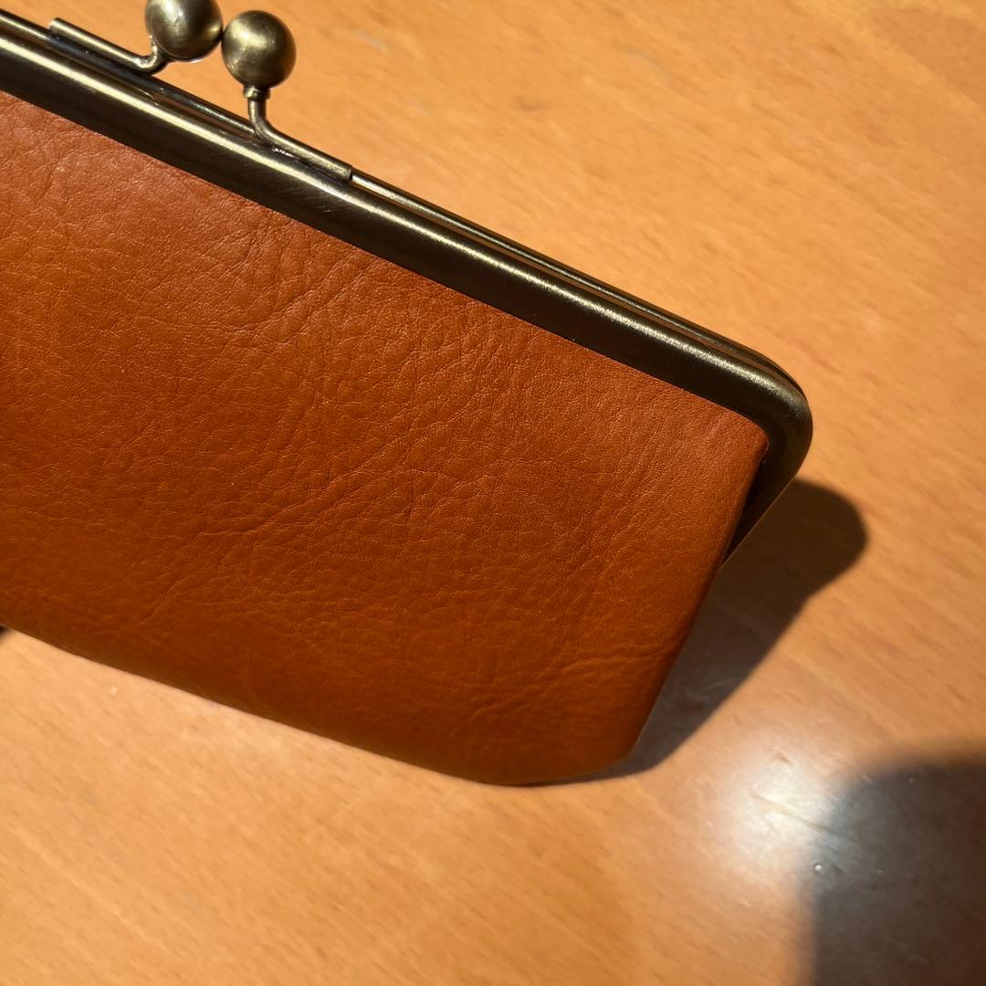 年末セール　cuwatto キャメル　親子がま口財布　中古品