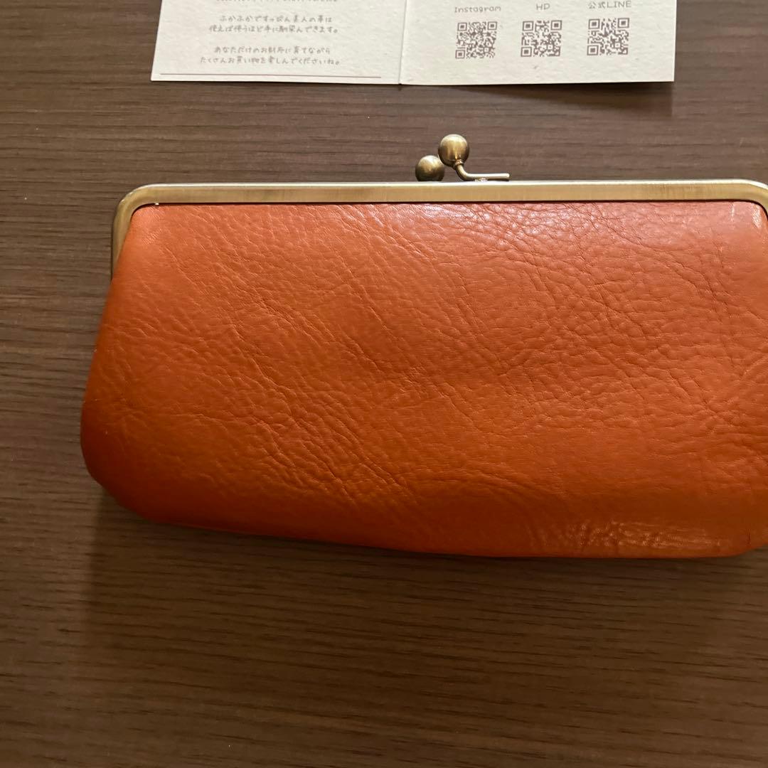 年末セール　cuwatto キャメル　親子がま口財布　中古品