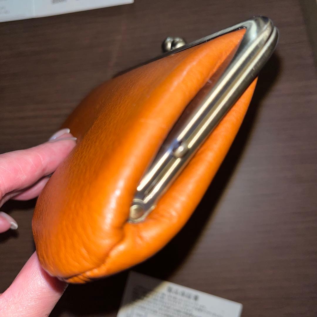 年末セール　cuwatto キャメル　親子がま口財布　中古品