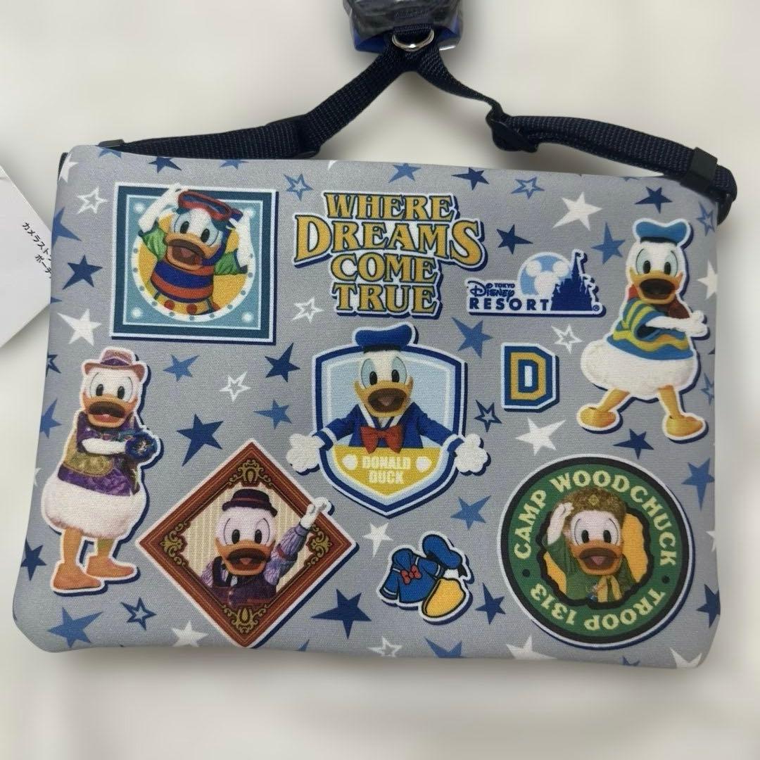 ドナルドダック 実写 カメラストラップ付きポーチ