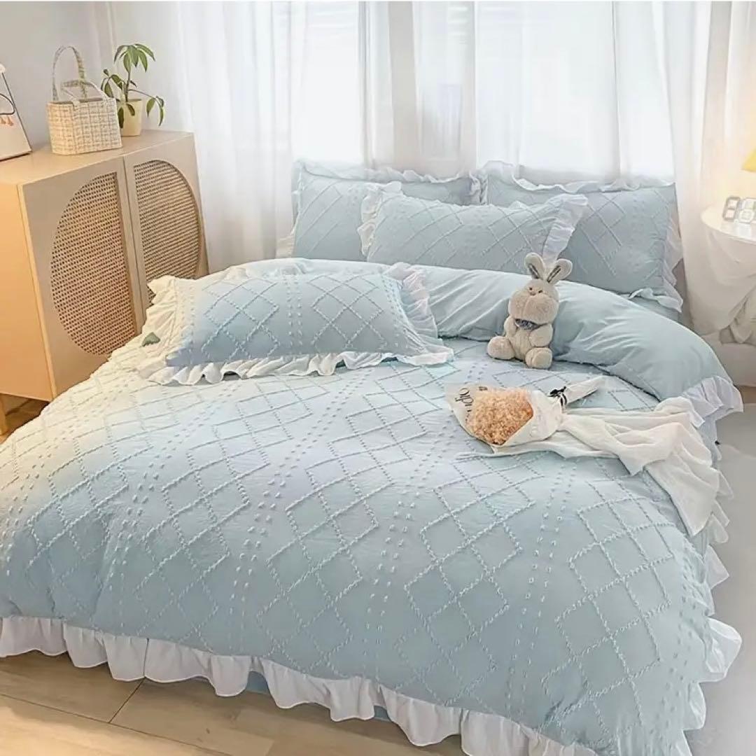 フリル付き 布団カバー シングル3点セット