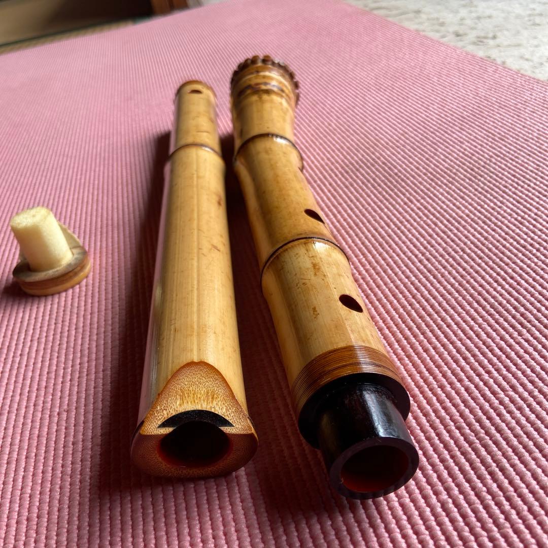 92値下げ　尺八　二尺二寸管　銘太郎　唄口金巻き