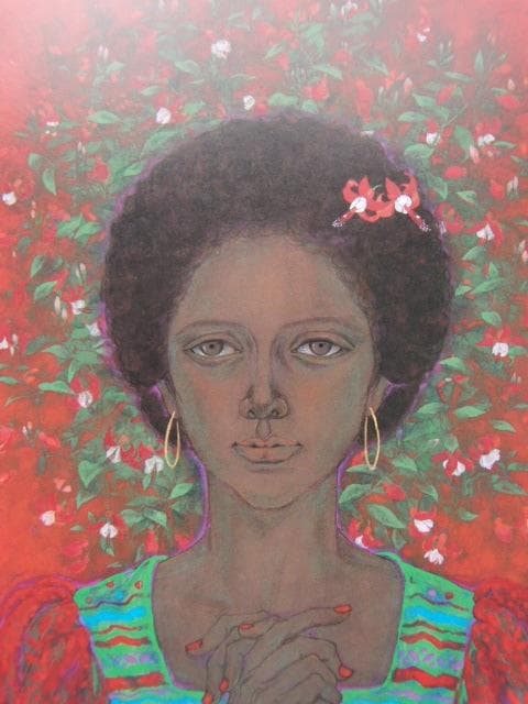 皆川千恵子、【女】、希少な額装用画集より、状態良好、新品額装付、日本人画家