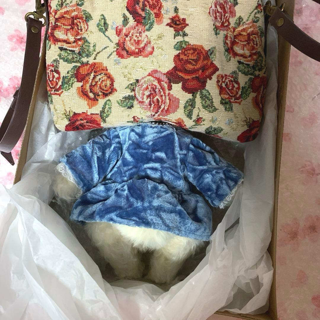 作家様 福寿梨理 アリスの白うさぎドール付きがま口ショルダーバッグ ハンドメイド