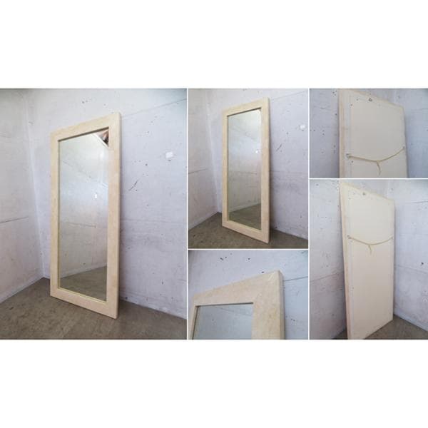 美品■イタリア■石張り■大型ミラー■姿見■全身鏡■大理石調■ラグジュアリー