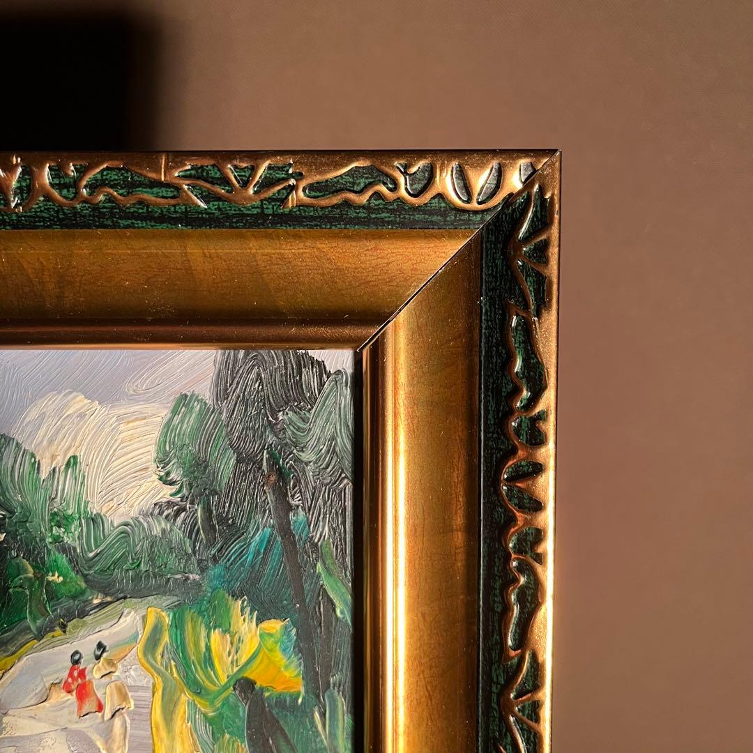 手書き油絵 ４枚組絵画 風景画 額付 絵画 インテリア 油彩画