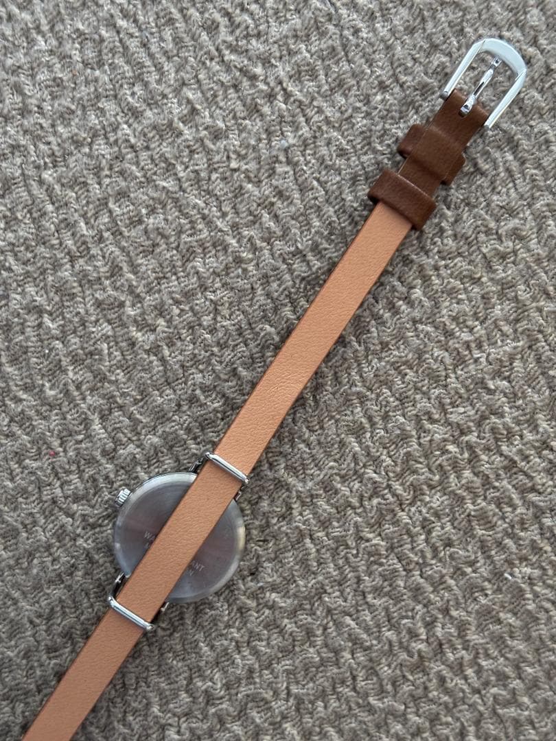 ＜C-Brain＞ 本革新品ベルト茶∔中古クラシック針（シルバー）文字盤　腕時計