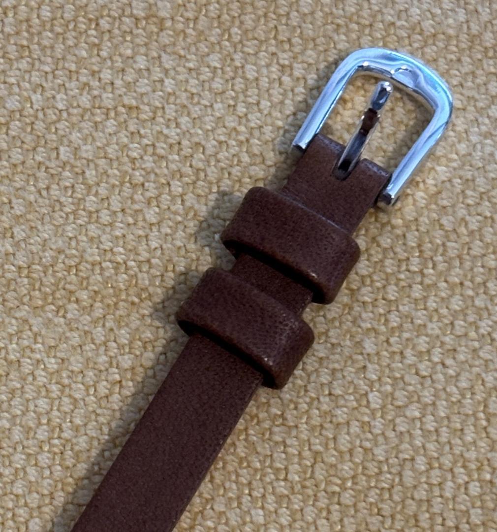 ＜C-Brain＞ 本革新品ベルト茶∔中古クラシック針（シルバー）文字盤　腕時計