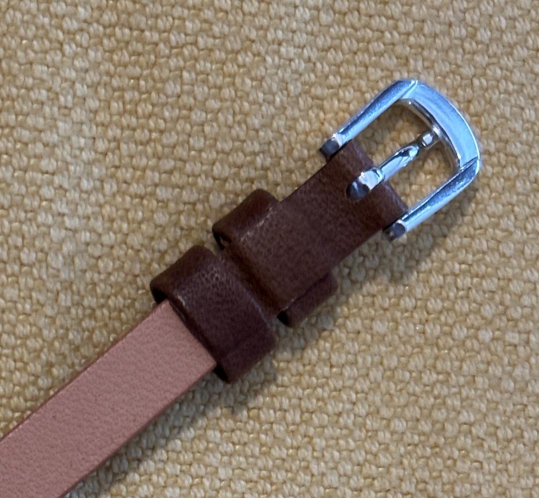 ＜C-Brain＞ 本革新品ベルト茶∔中古クラシック針（シルバー）文字盤　腕時計