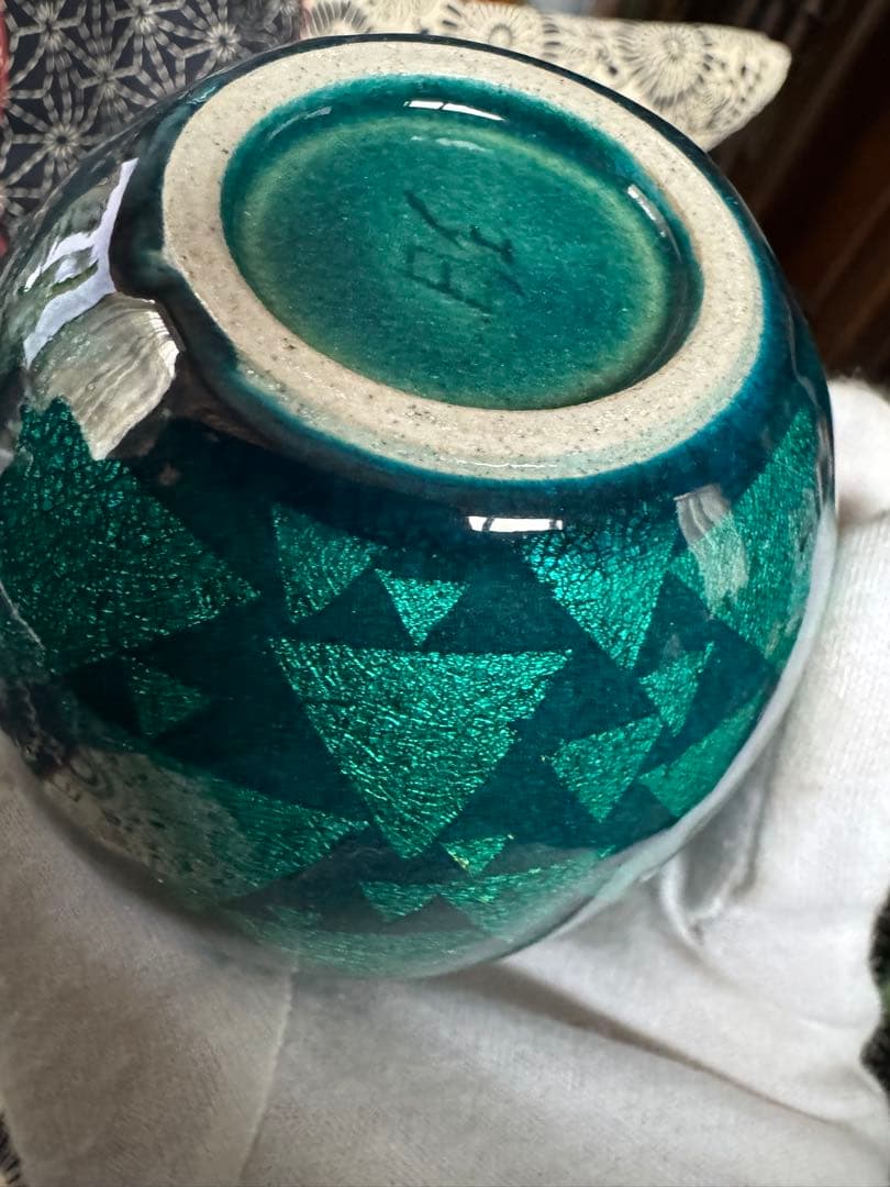 小野珀子　釉裏金彩　徳利