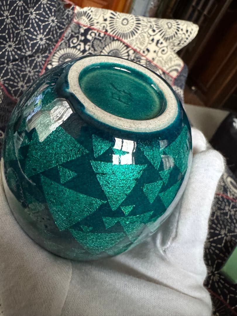 小野珀子　釉裏金彩　徳利