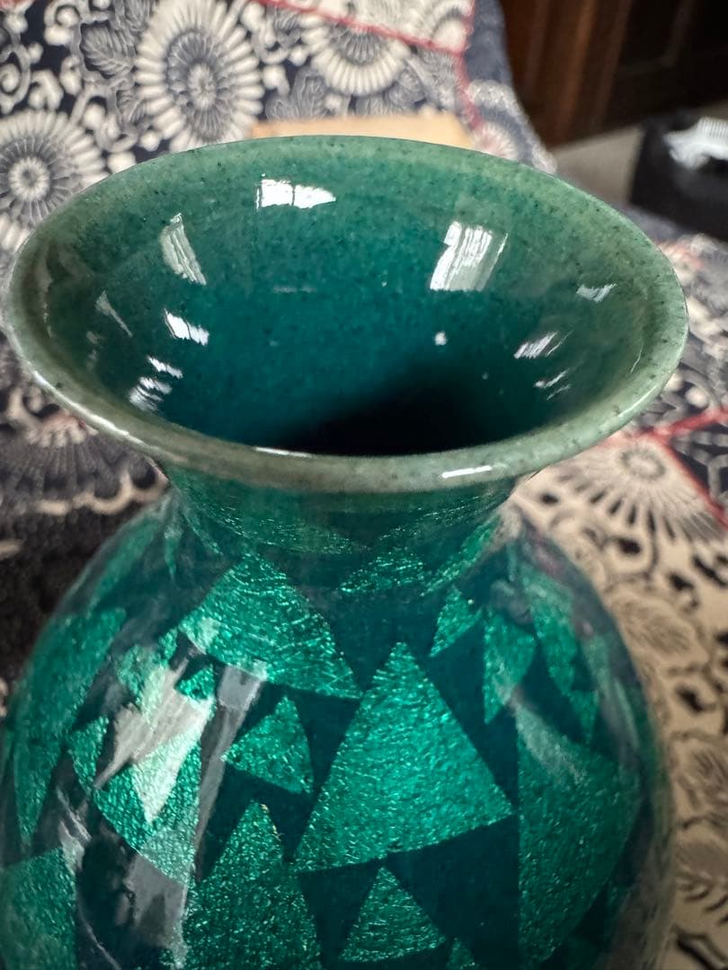 小野珀子　釉裏金彩　徳利