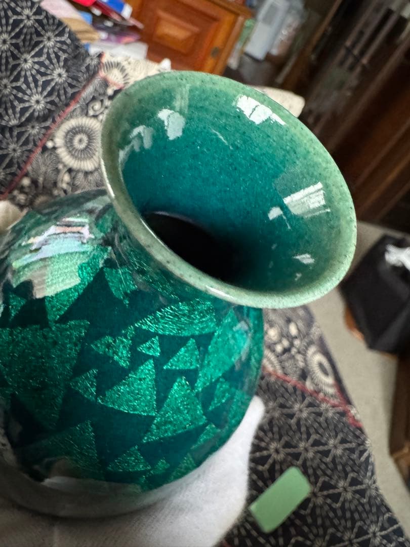 小野珀子　釉裏金彩　徳利