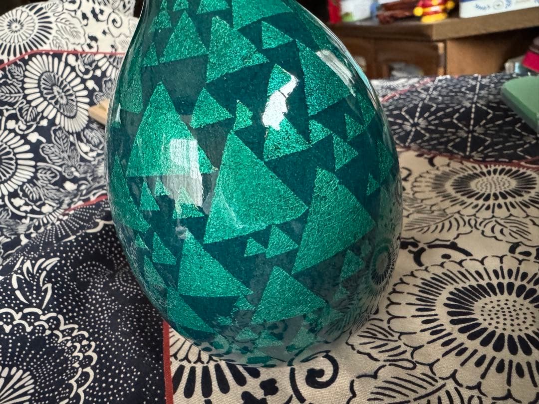 小野珀子　釉裏金彩　徳利