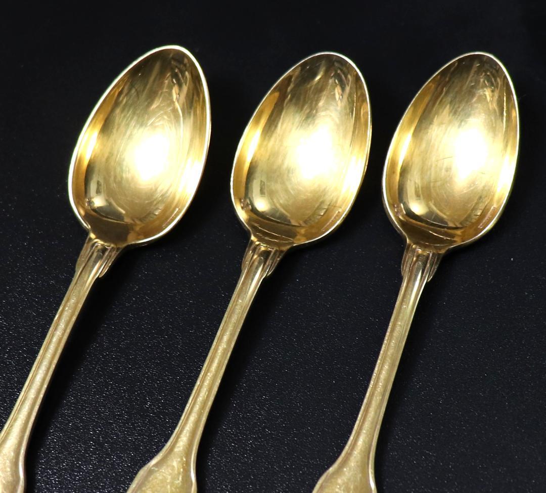 クリストフル 最上級 24金プレート 希少 コキーユ 貝殻 モカスプーン 3本