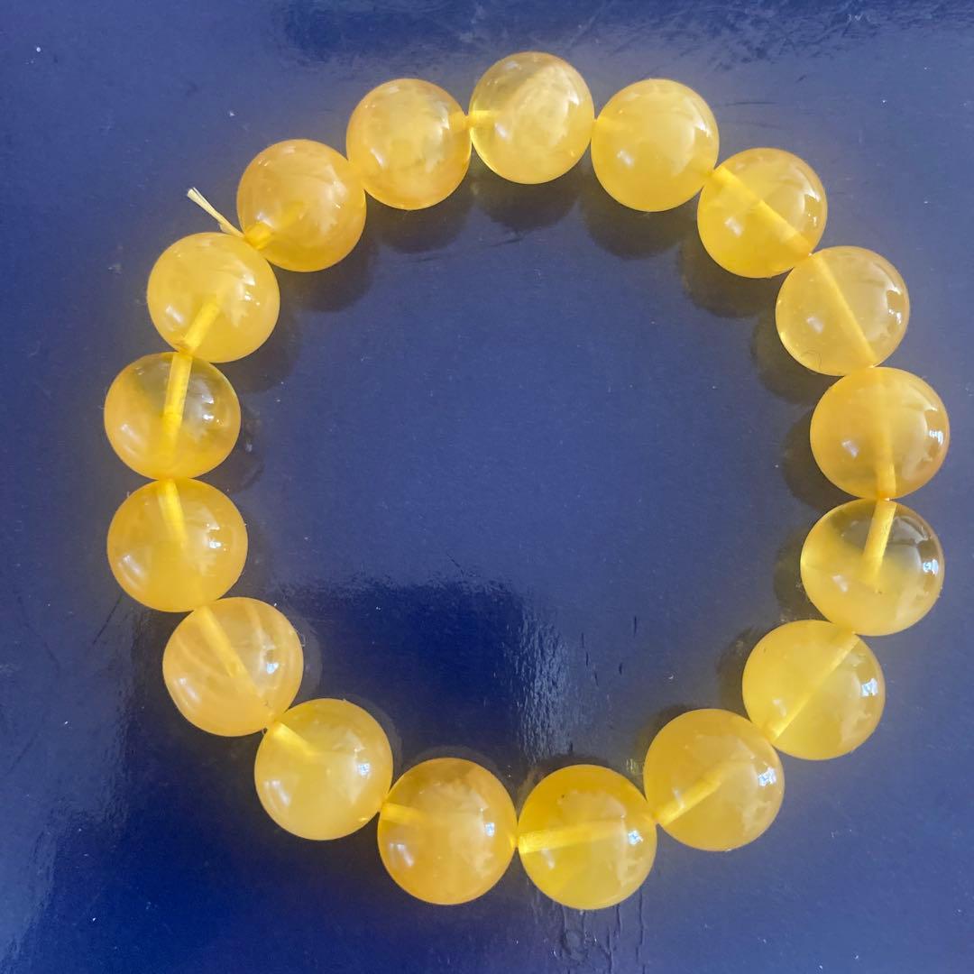 コウルドブルー様　ハニーアンバー　琥珀　ブレスレット