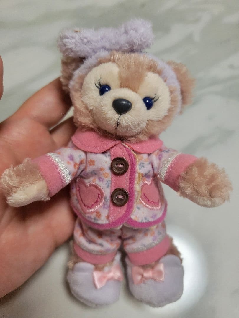 ダッフィーフレンズ　オータムスリープオーバー　ぬいぐるみバッジ