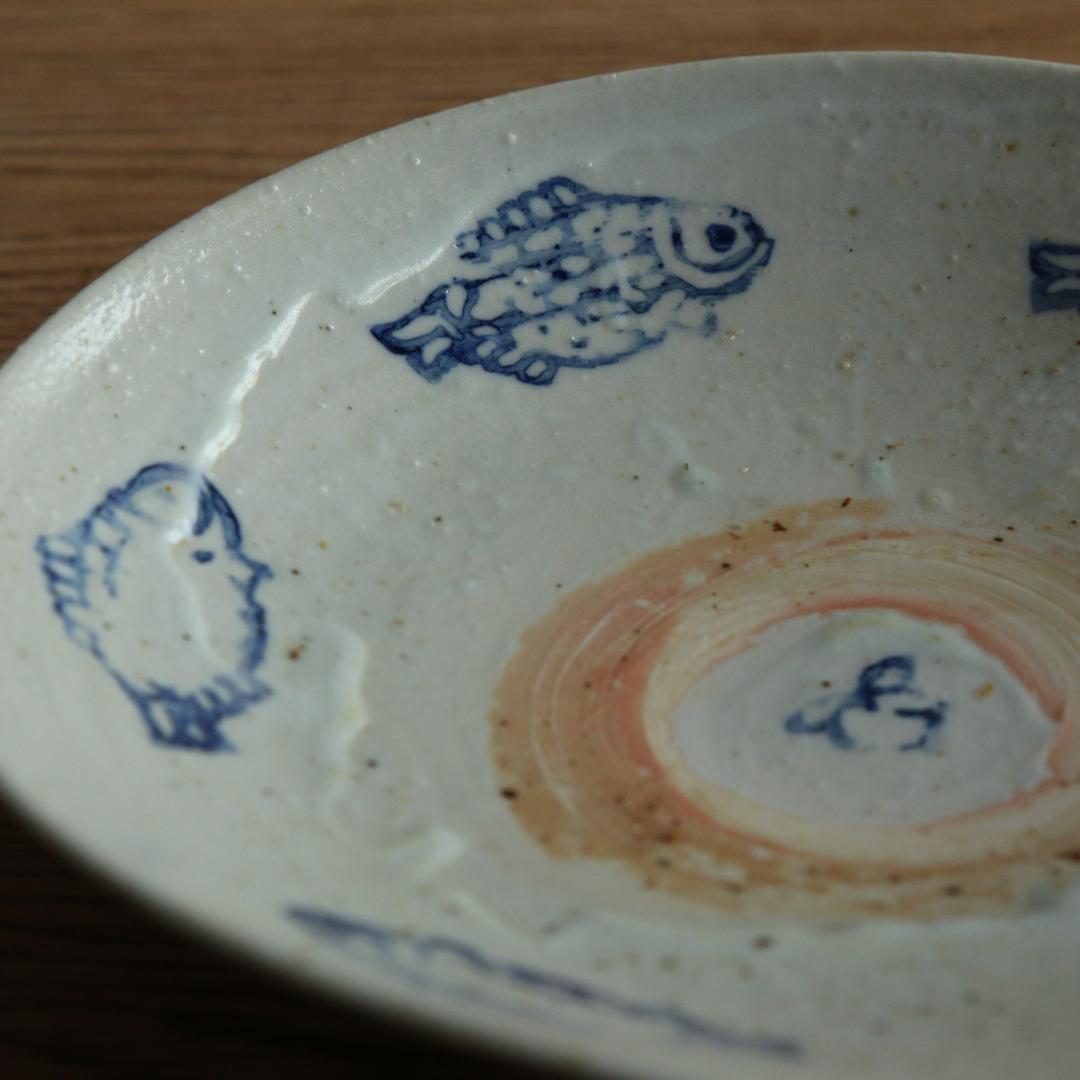 高仲健一さん　魚の印判　白磁　皿　ARTS&SCIENCE